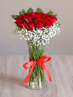 Plastik Vazoda 15 Krmz Gl